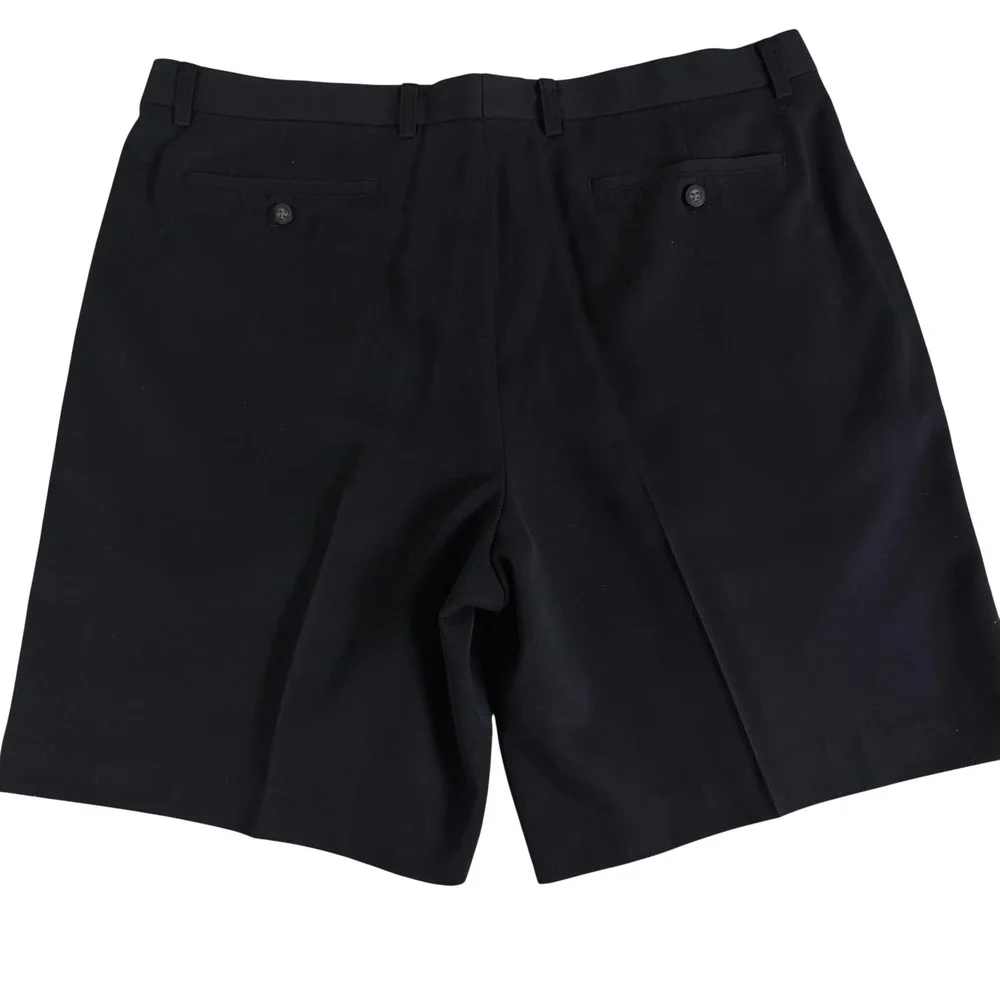 Cutter‎ & Buck Pleated Shorts Mens 40 Black Polyester Rayon Golf Shorts